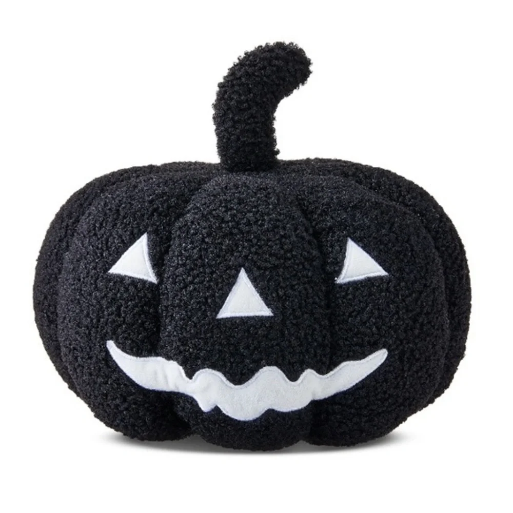 NWT. WAY TO CELEBRATE Black Plush Pumpkin Pillow